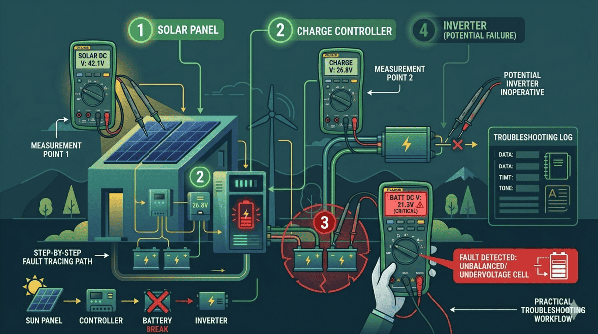 Diagnose Off-Grid Solar Failures with a Multimeter