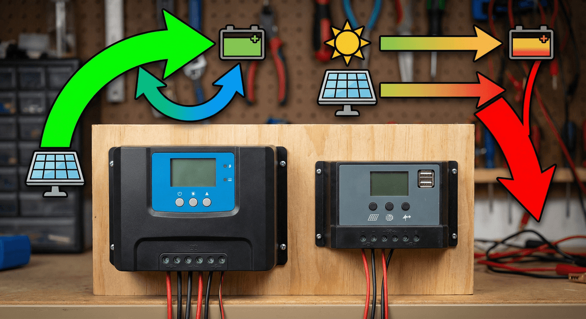 MPPT vs PWM: two controller types with efficiency comparison