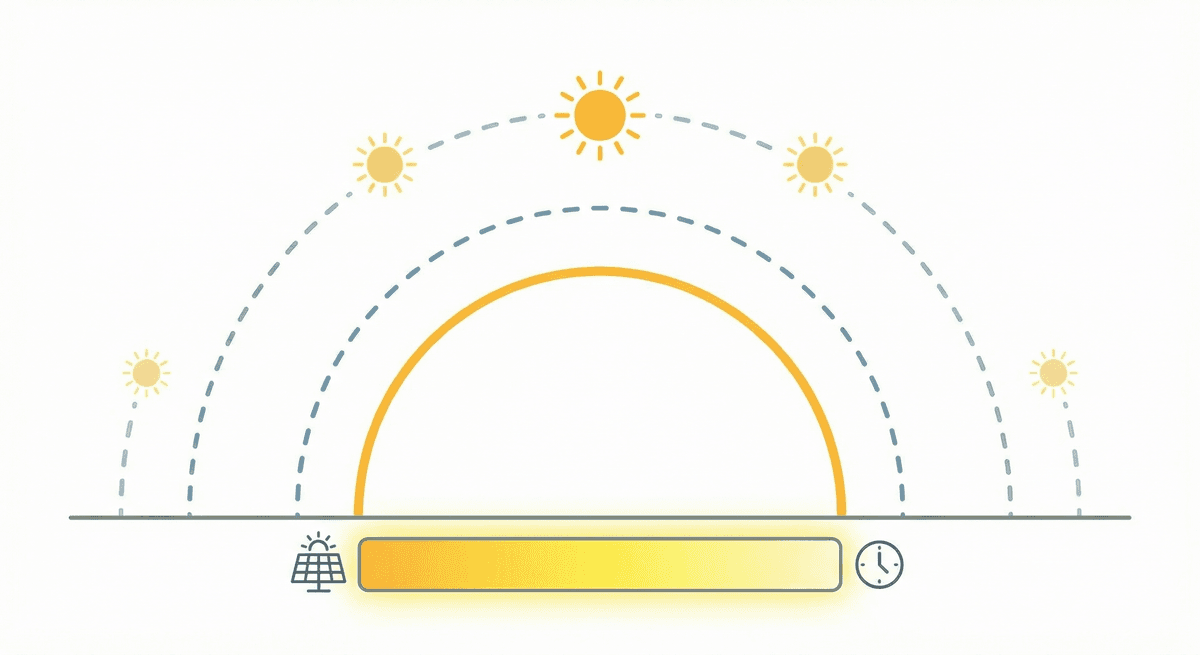 Piekzonuren: zonnepad of kaart met concept van equivalent volle zon