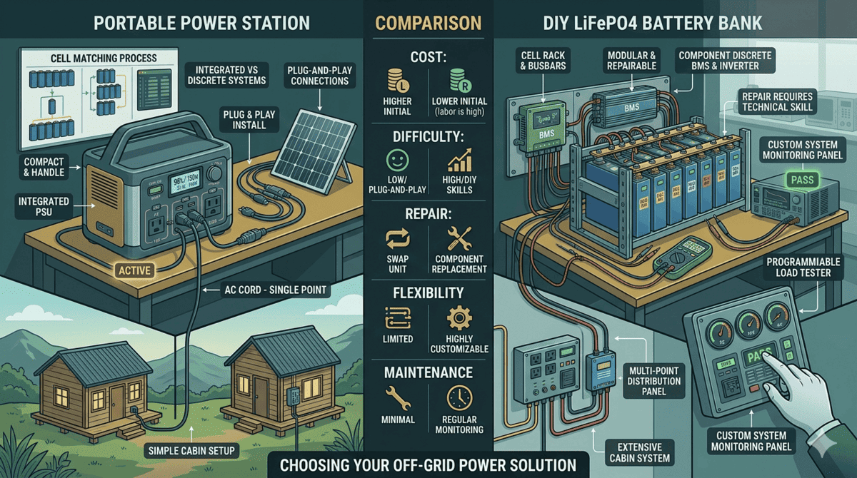 Portable Power Station vs DIY LiFePO4 Battery Bank