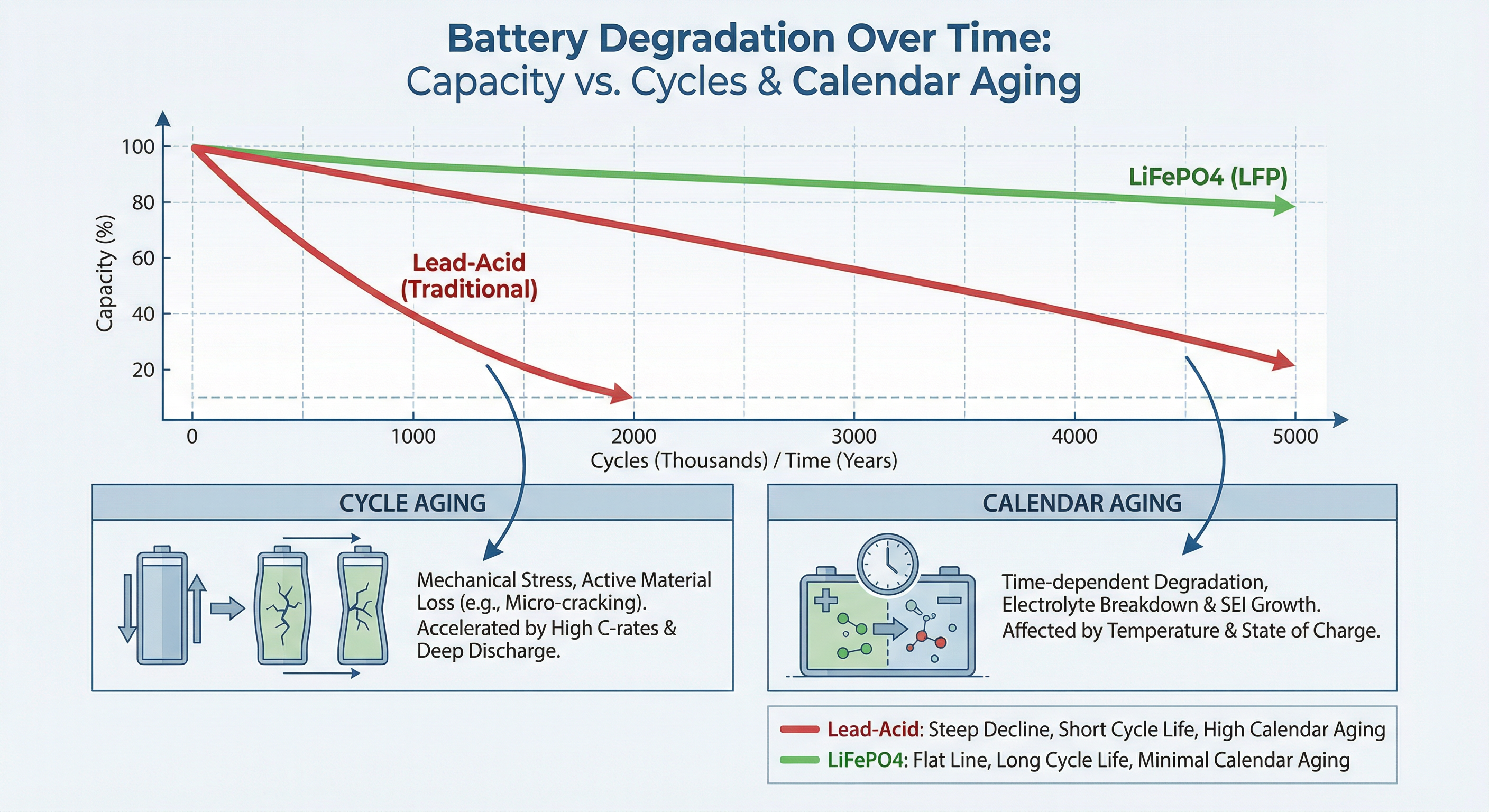 Solar Battery Lifespan and Degradation