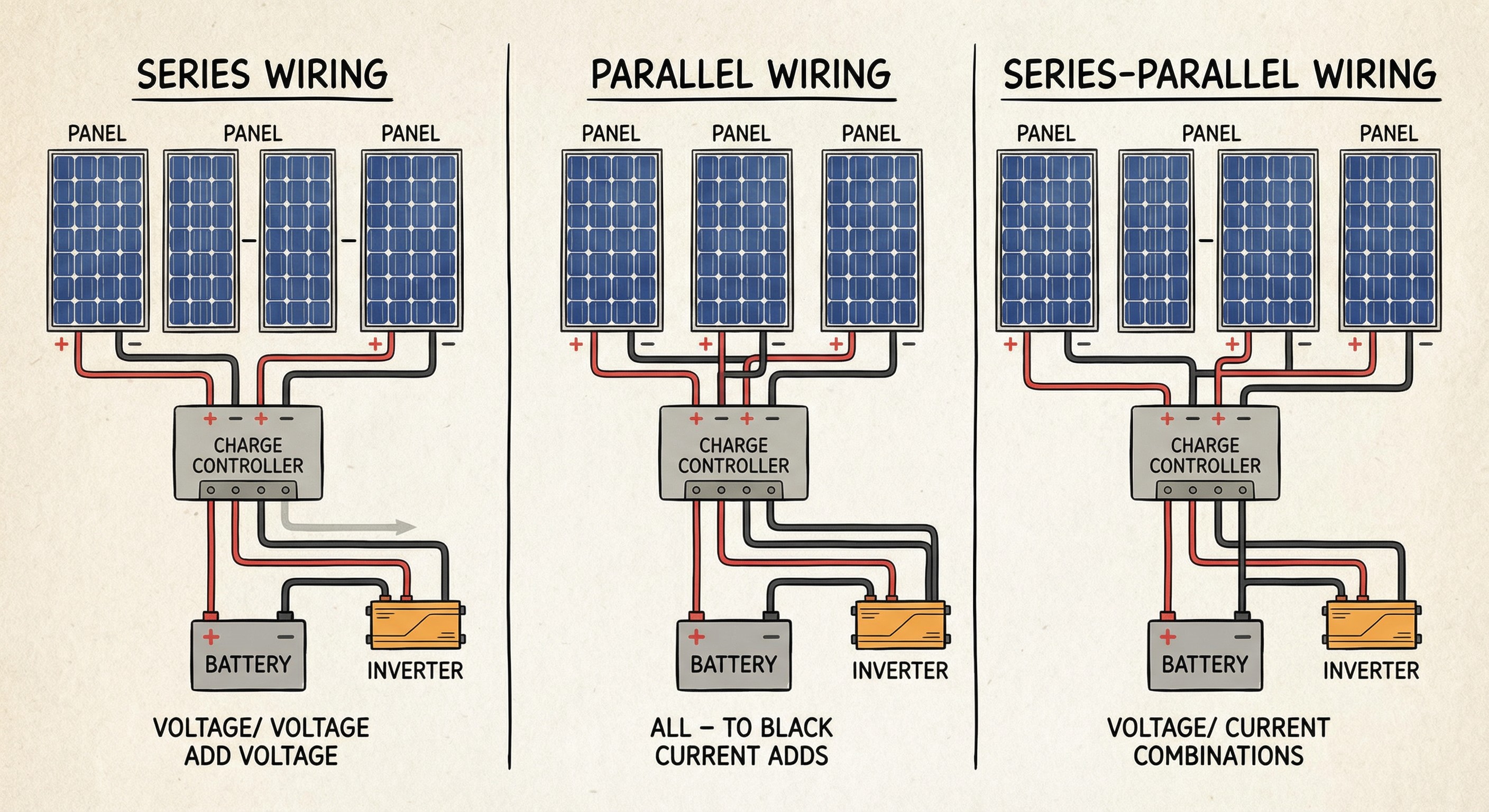 การต่อสายแผงโซลาร์แบบอนุกรม vs แบบขนาน